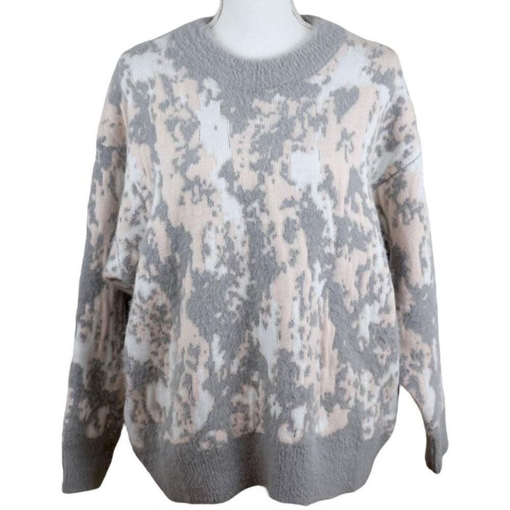 NWT FRNCH Paris Pink/Gray Camo Oversized‎ Mock Neck Sweater – M/L